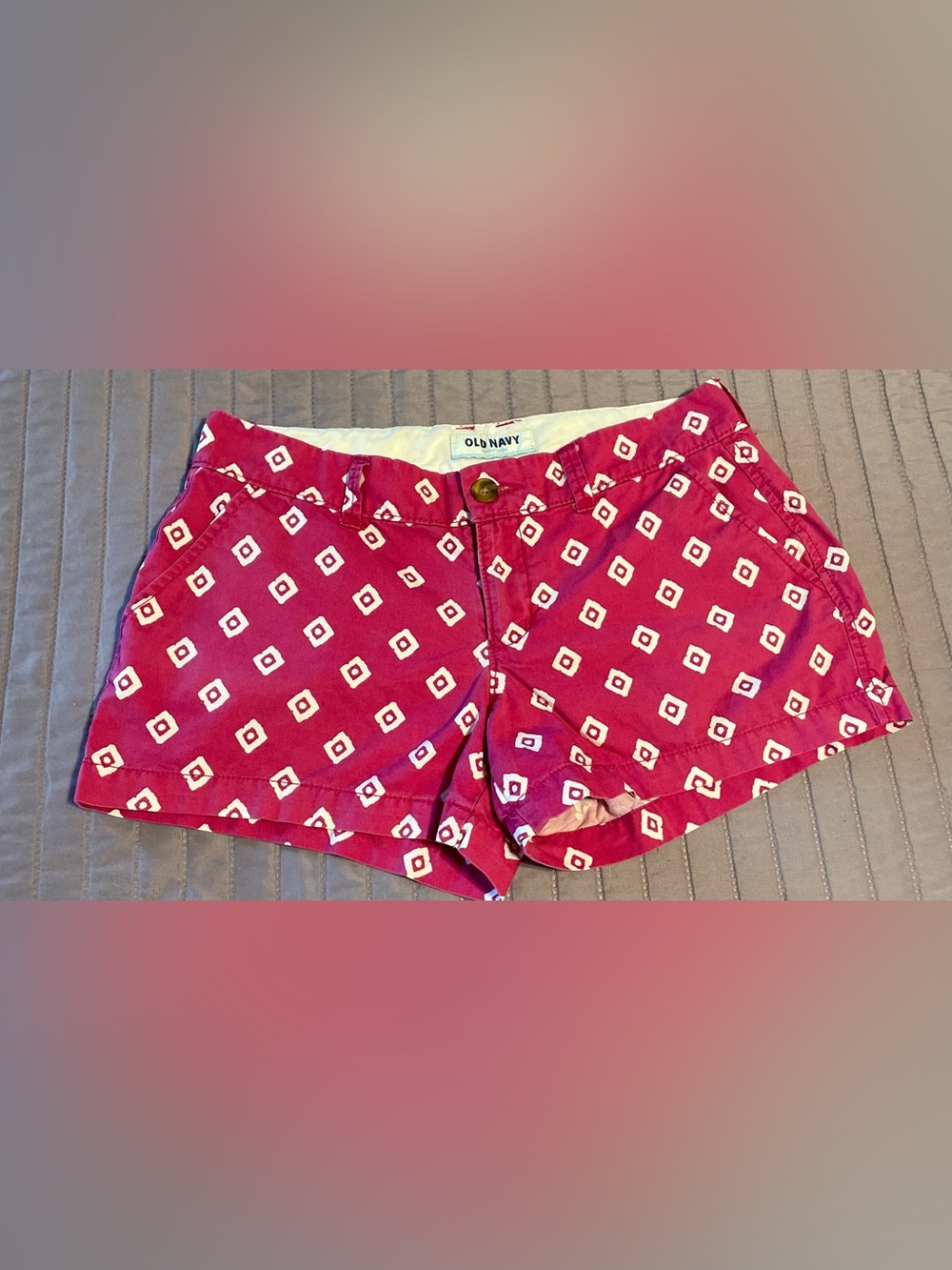 Old Navy Pink Geometric Print 100% Cotton Shorts size 1